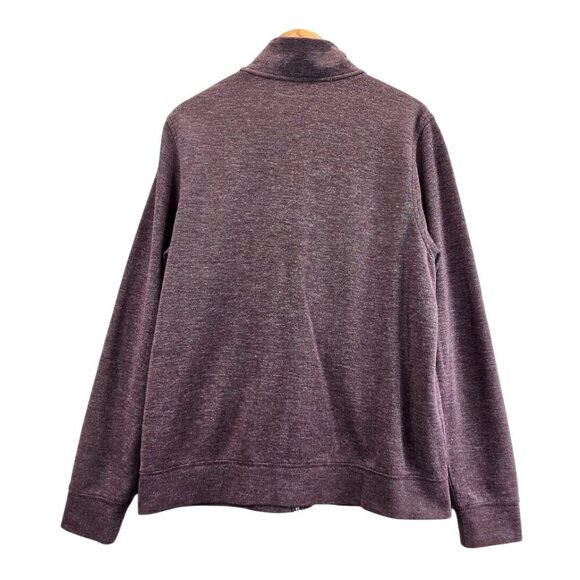 LL Bean Sweatshirt Jacket Full-Zip Plum Weave M Cotton Polyester Traditional Fit - Picture 6 of 14